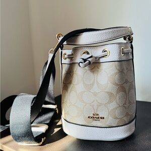 Coach Cream and Tan Crossbody Bag